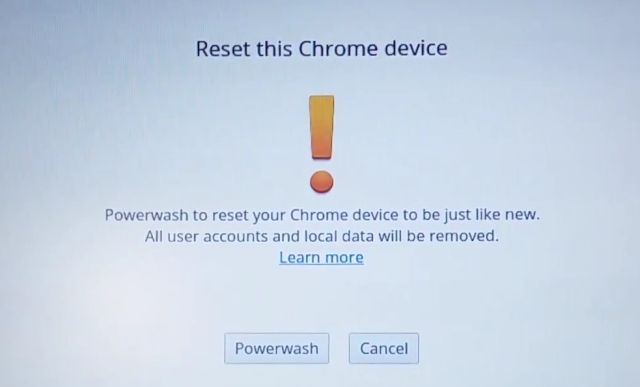 2. Factory reset Chromebook without password
