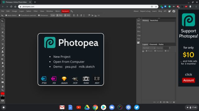 4. أفضل تطبيقات نظام التشغيل Chrome من Photopea