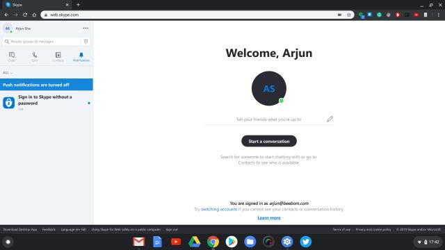 6. Skype Web أفضل تطبيقات الويب لنظام التشغيل Chrome