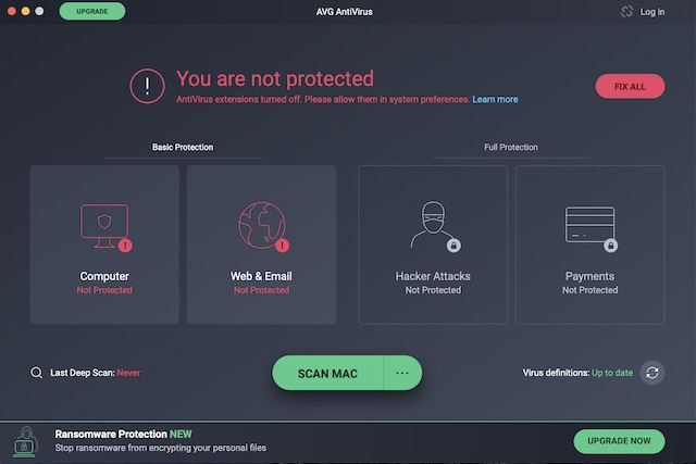 AVG antivirus package for Mac