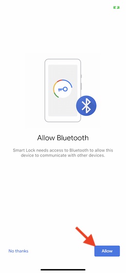 Allow Bluetooth access