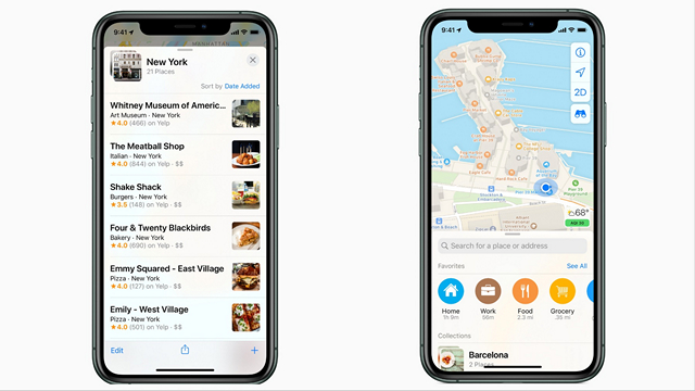 Apple Maps Collections and Favorites