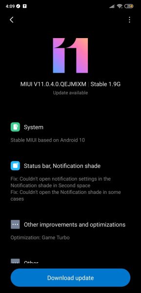 Poco F1 Android 10 MIUI 11 update