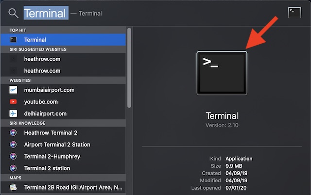 Open Terminal app on your Mac