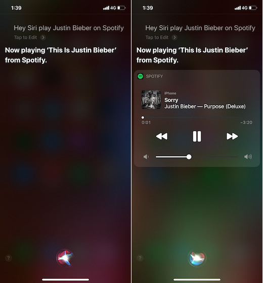 Playing Spotify music with Siri