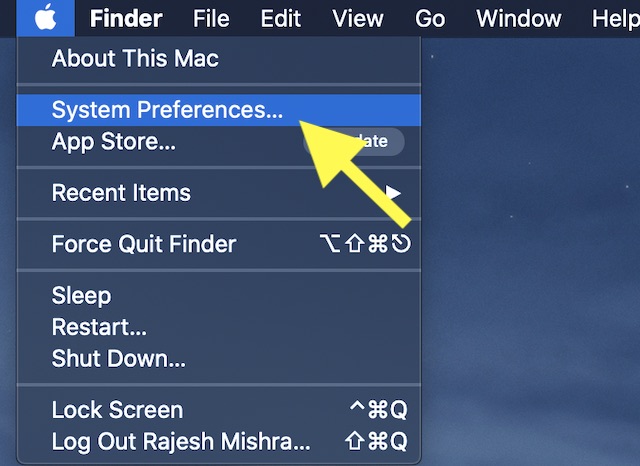 Select System Preferences