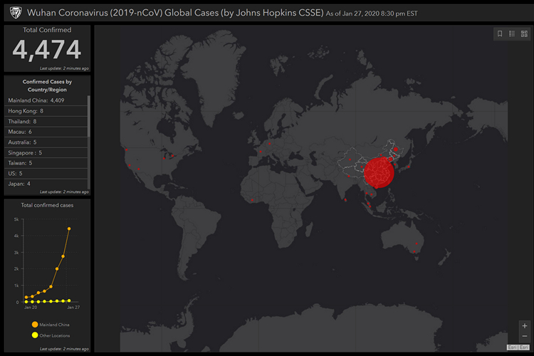 This Map Tracks the Spread of Novel Coronavirus in Real-Time