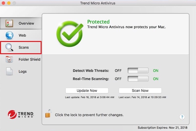 برنامج مكافحة الفيروسات Trend Micro لنظام التشغيل macOS