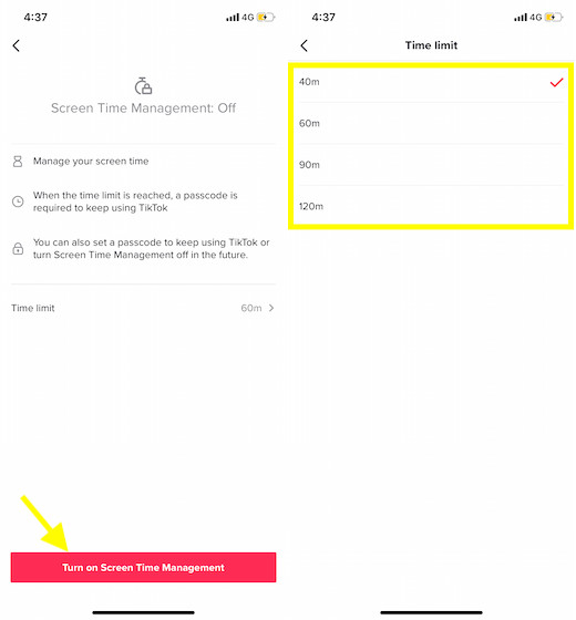 get started with screen time management for TikTok