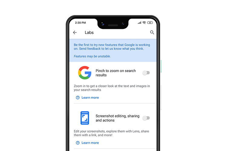 google labs rolling out featured