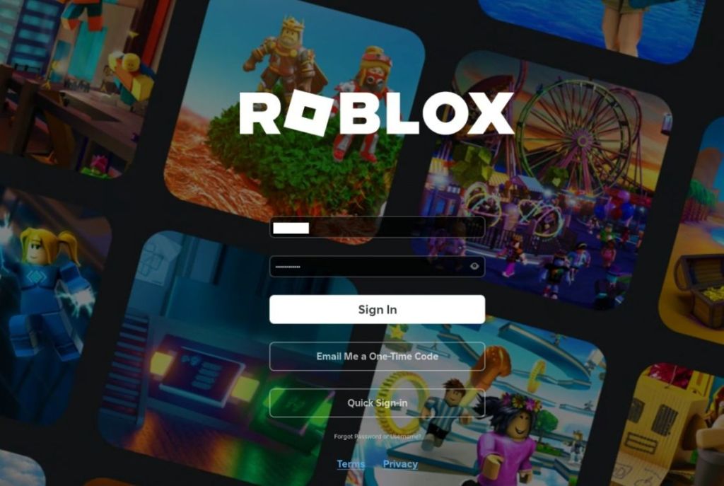 log into your roblox account