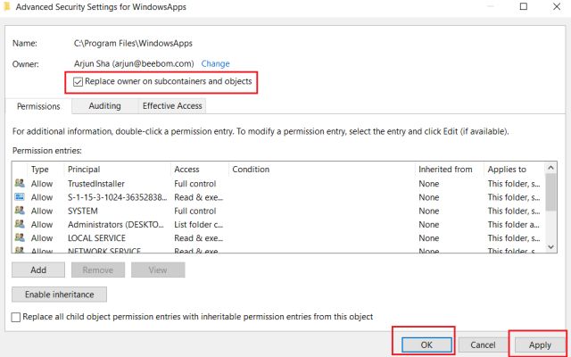 How to Access the WindowsApps Folder on Windows 10