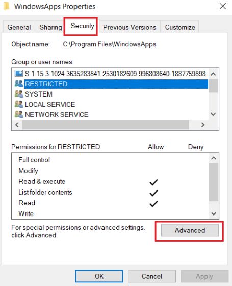 Access WindowsApps Folder on Windows 10