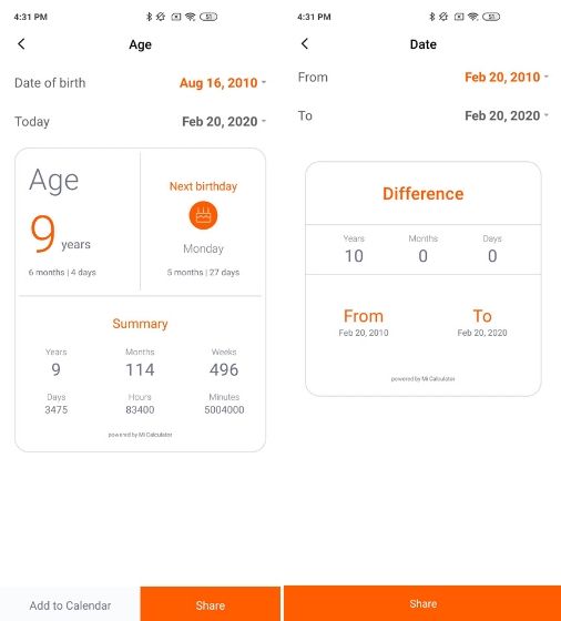 9. Calculate Date Difference and Age MIUI Settings You Should Change
