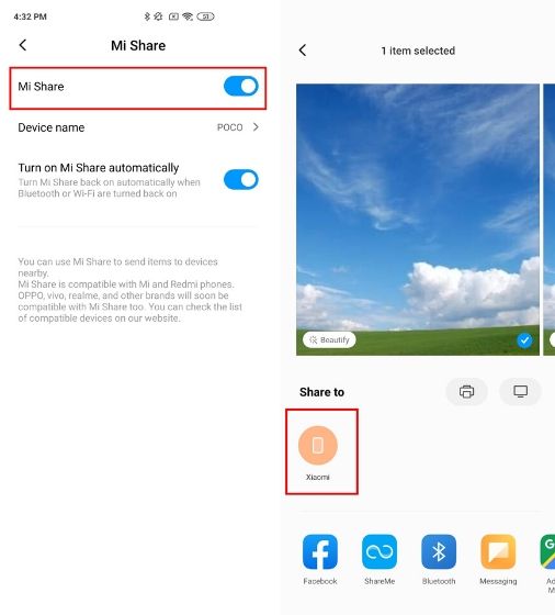 10. Turn on Mi Share MIUI Settings You Should Change