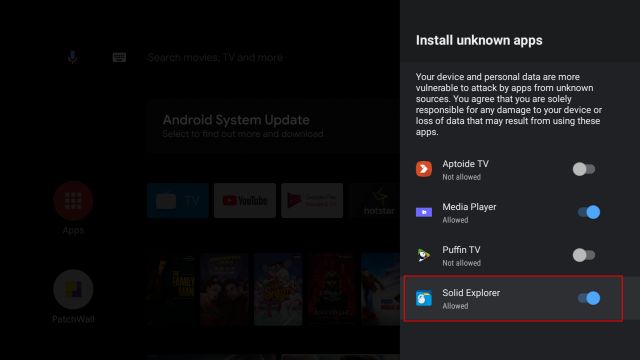 install unknown apps