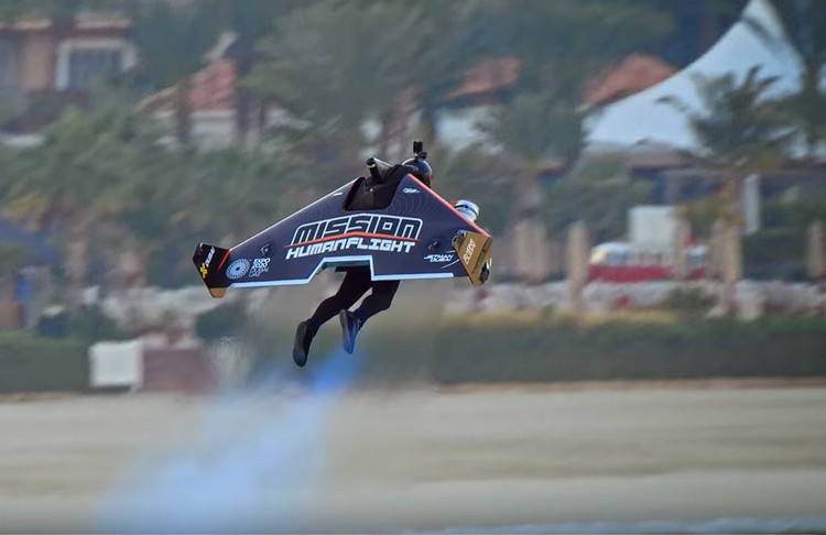 Jet Pack Flying Man Over Dubai 