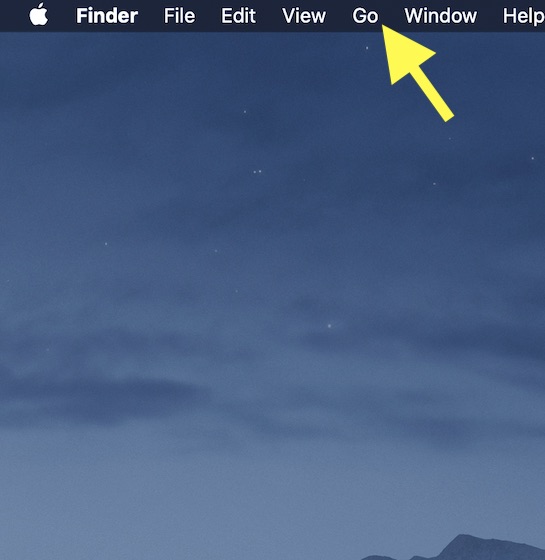Open Finder and choose Go
