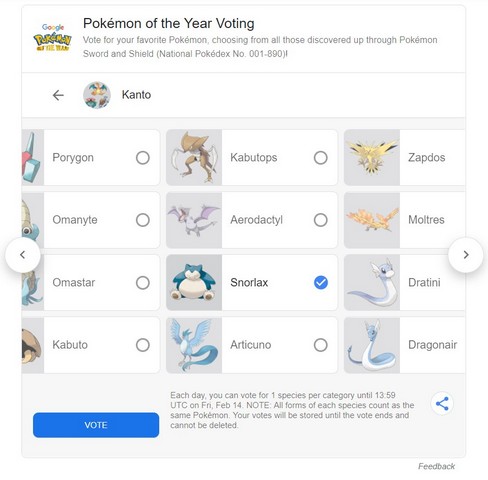 Snorlax vote