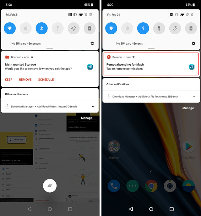 android 11 temporary permissions on any android phone