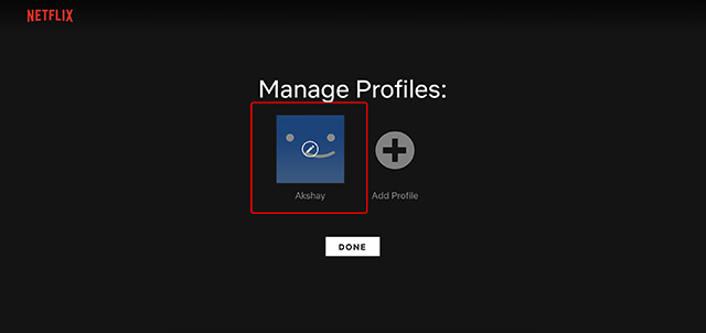 choose netflix profile to edit