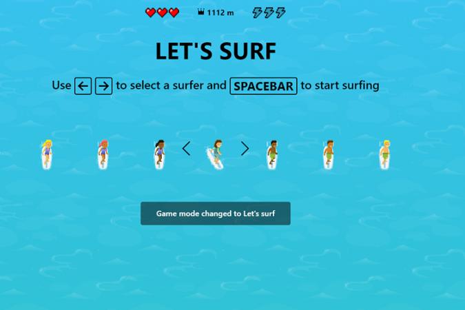 microsoft edge let's surf game