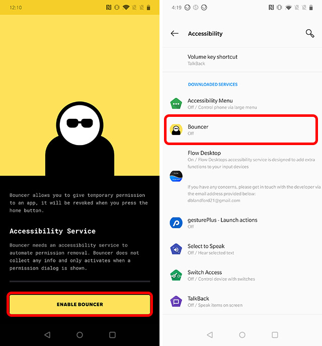 enable bouncer to get android 11 one time permissions feature