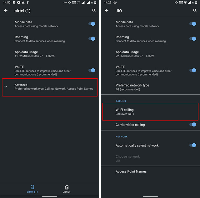 enable vowifi nokia phones step 2