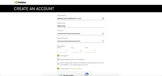 nvidia geforce now create account