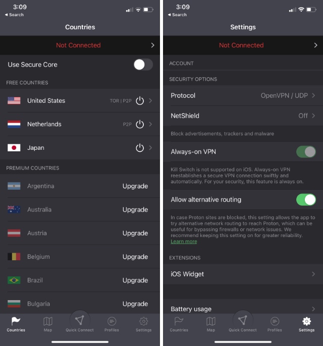 proton vpn - best free vpn apps for iPhone