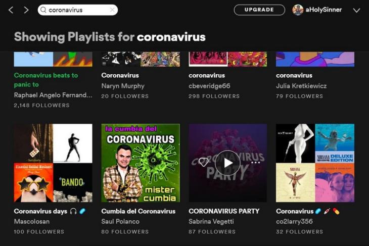 Coronavirus playlists feat.