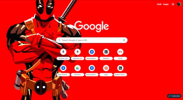 Deadpool Tema ecran complet