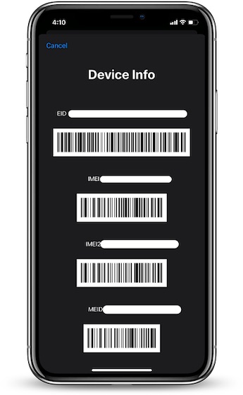 IMEI code for iPhone