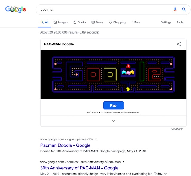 Secret Google codes that you can type right now to unlock hidden games