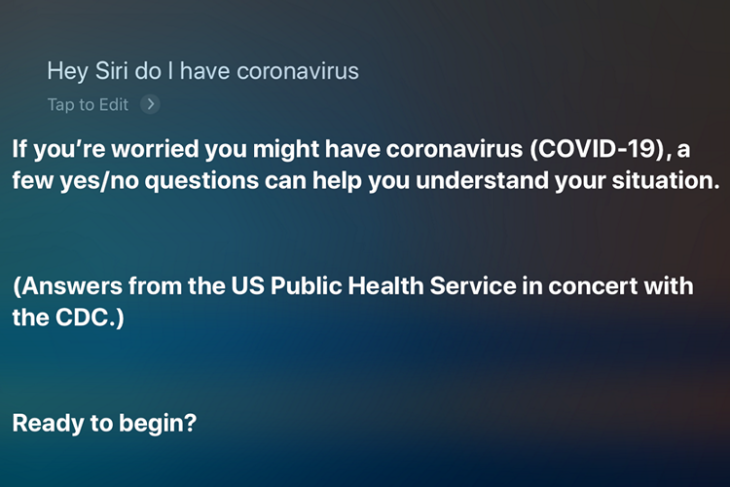 Siri coronavirus