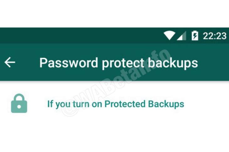 WhatsApp protected backups on Google Drive