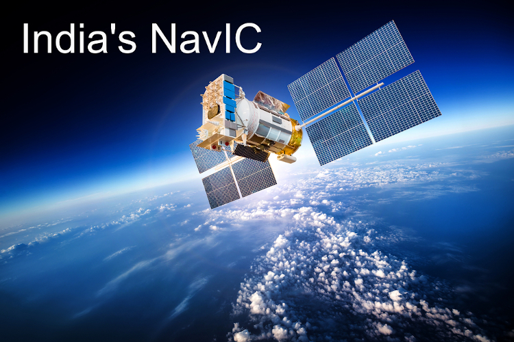 The image shows the India's NavIC satellite.