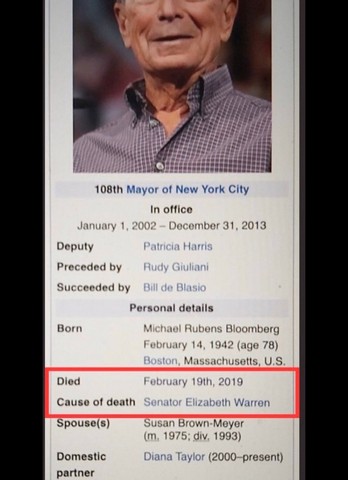Mike Bloomberg death ss