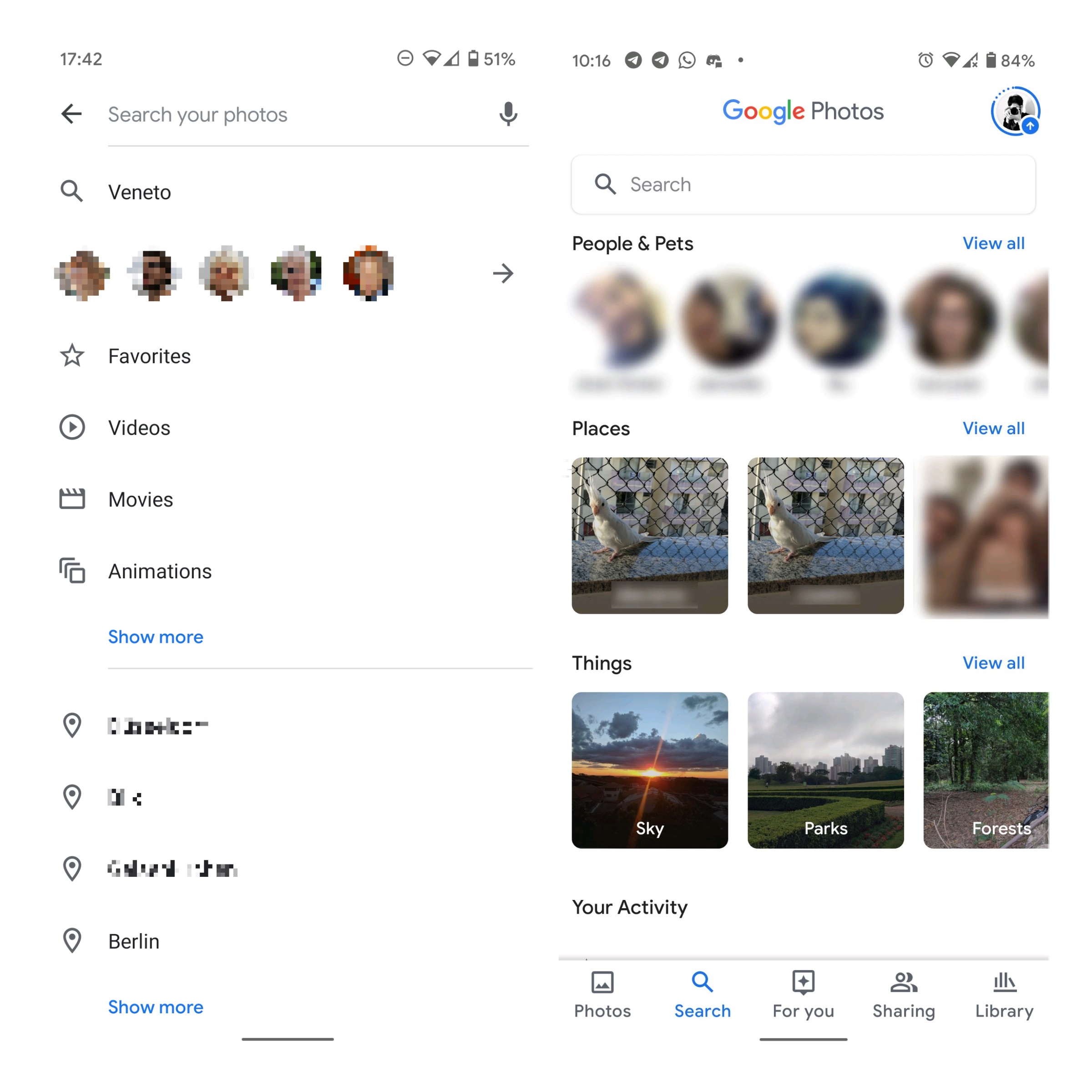 google photos new search interface