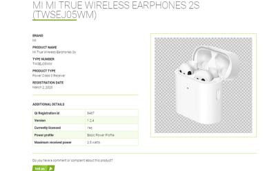 mi true wireless earbuds 2s