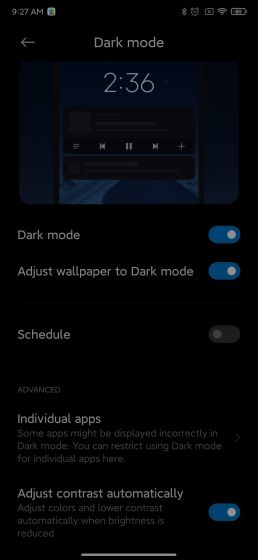 11. Dark Mode 2.0 Best MIUI 12 Features