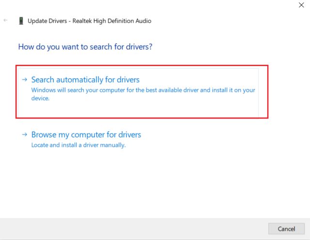 7. Reinstall the audio driver