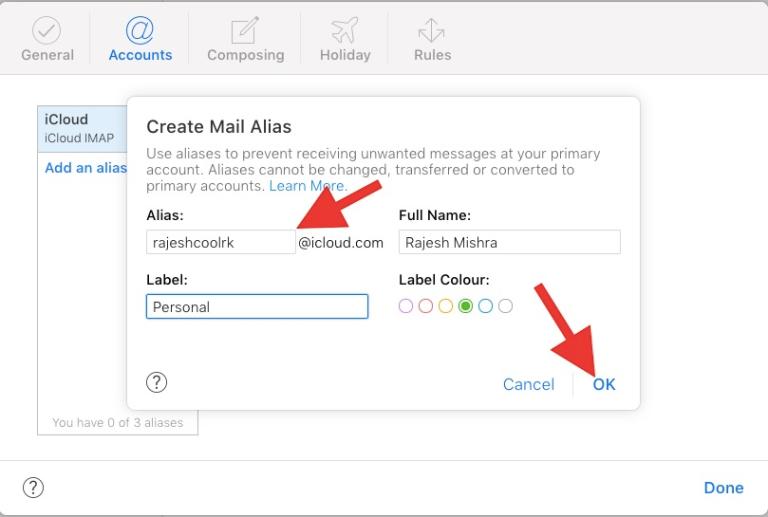 icloud new email alias