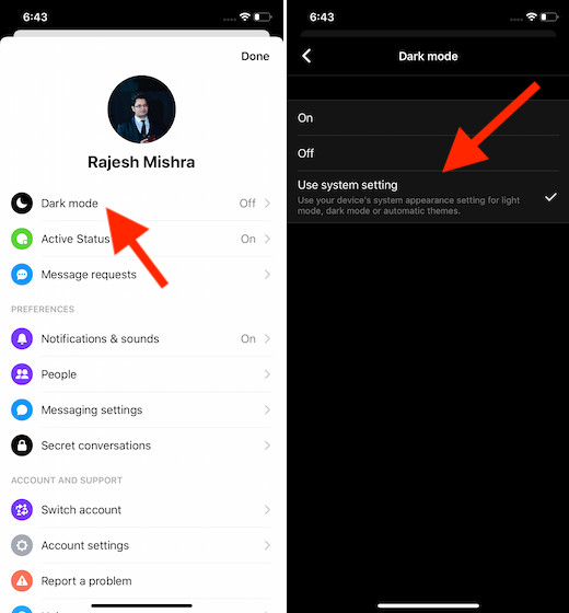 Enable Dark Mode