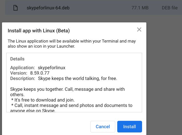linux skype chromebook
