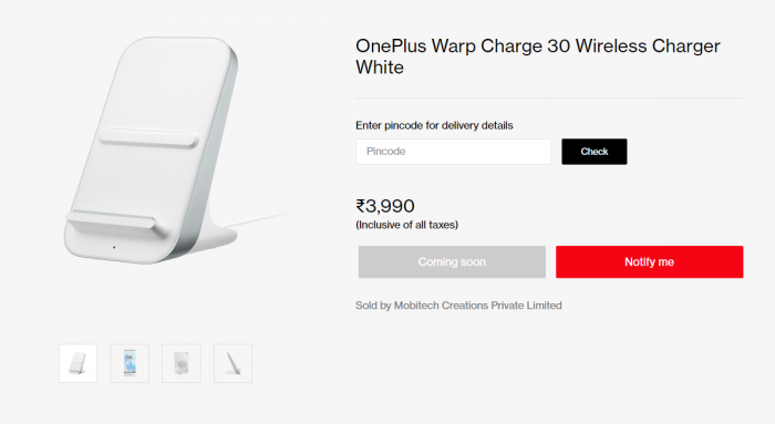 OnePlus Warp Charge 30 Wireless Charger Launched at Rs. 3,990 in India