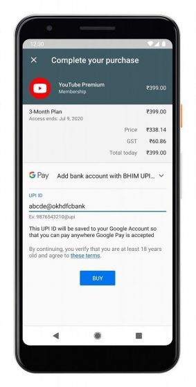 YouTube-UPI-Payments-india