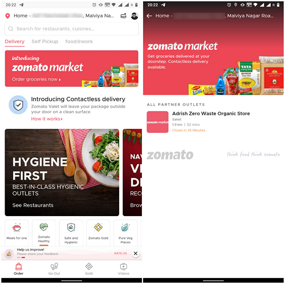 ‘Zomato Market’ Grocery Delivery Service Launched in Delhi, Punjab, Kerala