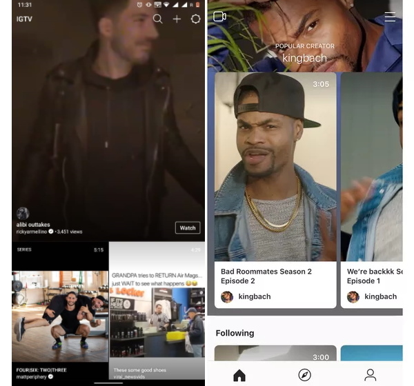 igtv new UI - 2
