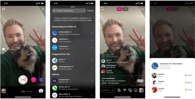 instagram live donations feature